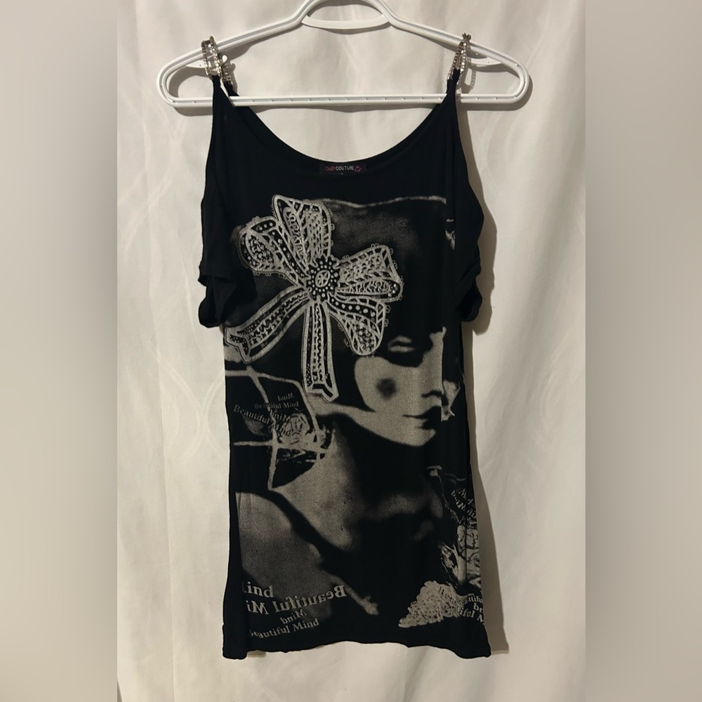 Candy Couture Women’s Black Graphic Tank Top